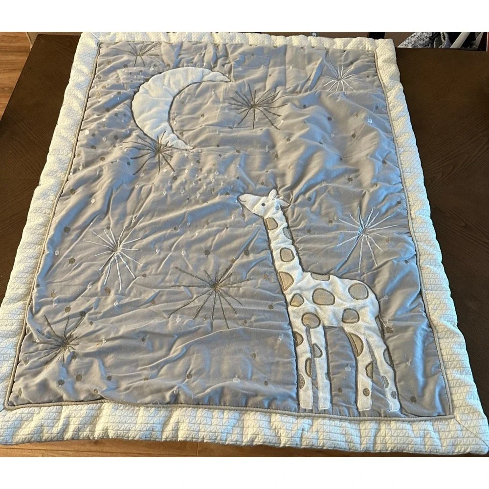 Lambs & Ivy Signature Baby Crib Comforter Giraffe Moon Lovey 44''‎ x 35''